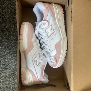 New Balance 550 Pink and White Shoes